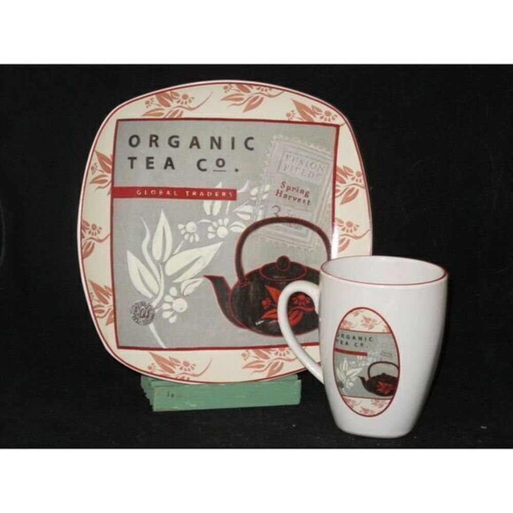 Sakura Tea House Organic Tea Mug &‎ Plate Set (s) Tea Coffee Chocolate
